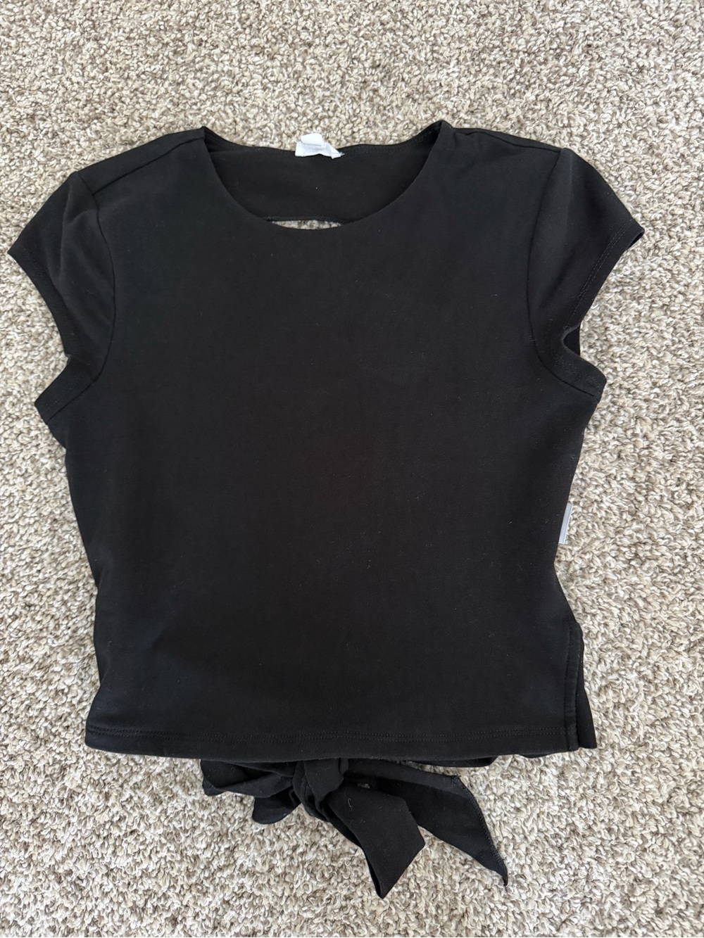 Garage Black Top with Tie-Front Detail